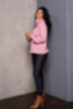 Thumbnail: dusty rose chunky turtleneck sweater