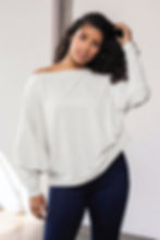 Thumbnail: boatneck sweater with doleman sleeve