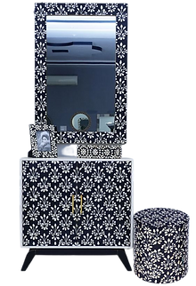 bone inlay side table and mirro frame