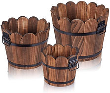 wooden pine Flower Pot