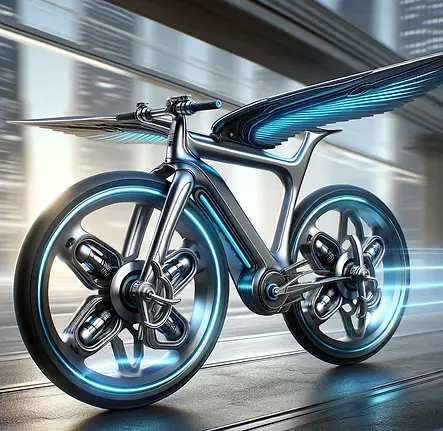 DALL·E 2024-04-19 16.33.08 - A concept design of a futuristic bicycle with two accelerator