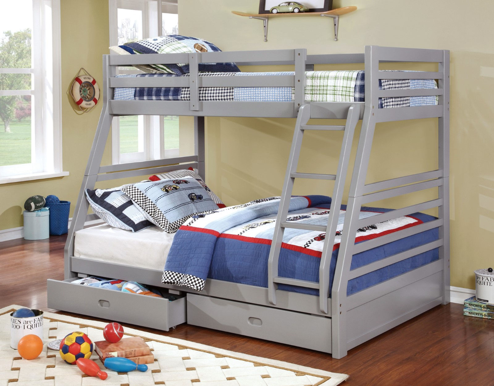 Twin/Full Bunk Bed w/ 2 Drawers CALIFORNIA