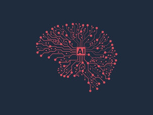 AI-themed graphic representing artificial intelligence and content creation