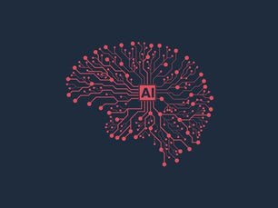 AI-themed graphic representing artificial intelligence and content creation