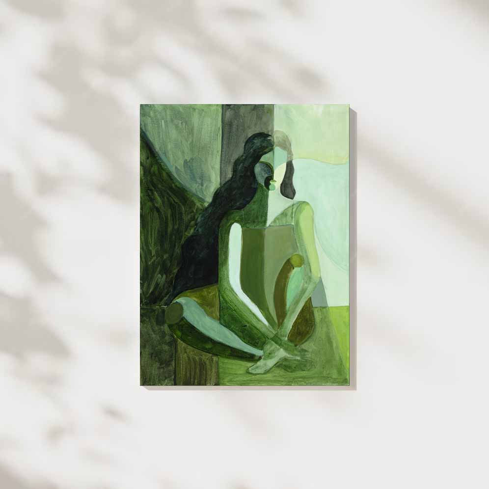 Contemporary abstract figure painting by Maori Artist Stephanie Nathan