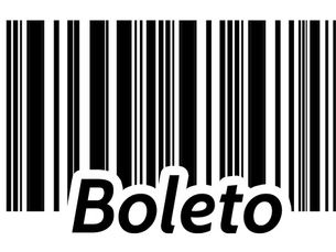 Imagem mostra uma barcode com o nome "BOLETO" abaixo, indicando que pode ser um boleto ou um tipo de ticket.