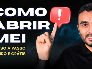 Comunicado de uma pessoa em um fundo escuro, com uma mensagem que diz "COMO ABRIM MEI PASSO A RAPIDOS E GRANTIS". Há um ícone de exclamação vermelha e o texto "ABRIRME" no canto superior direito.