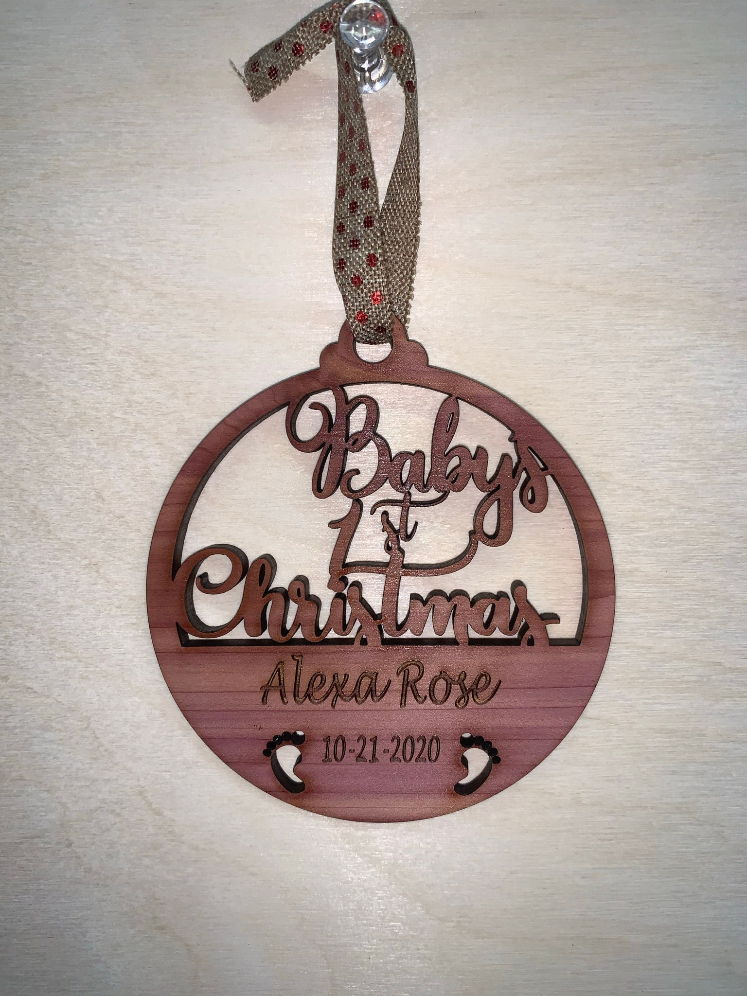 Cedar Baby's First Christmas Ornament