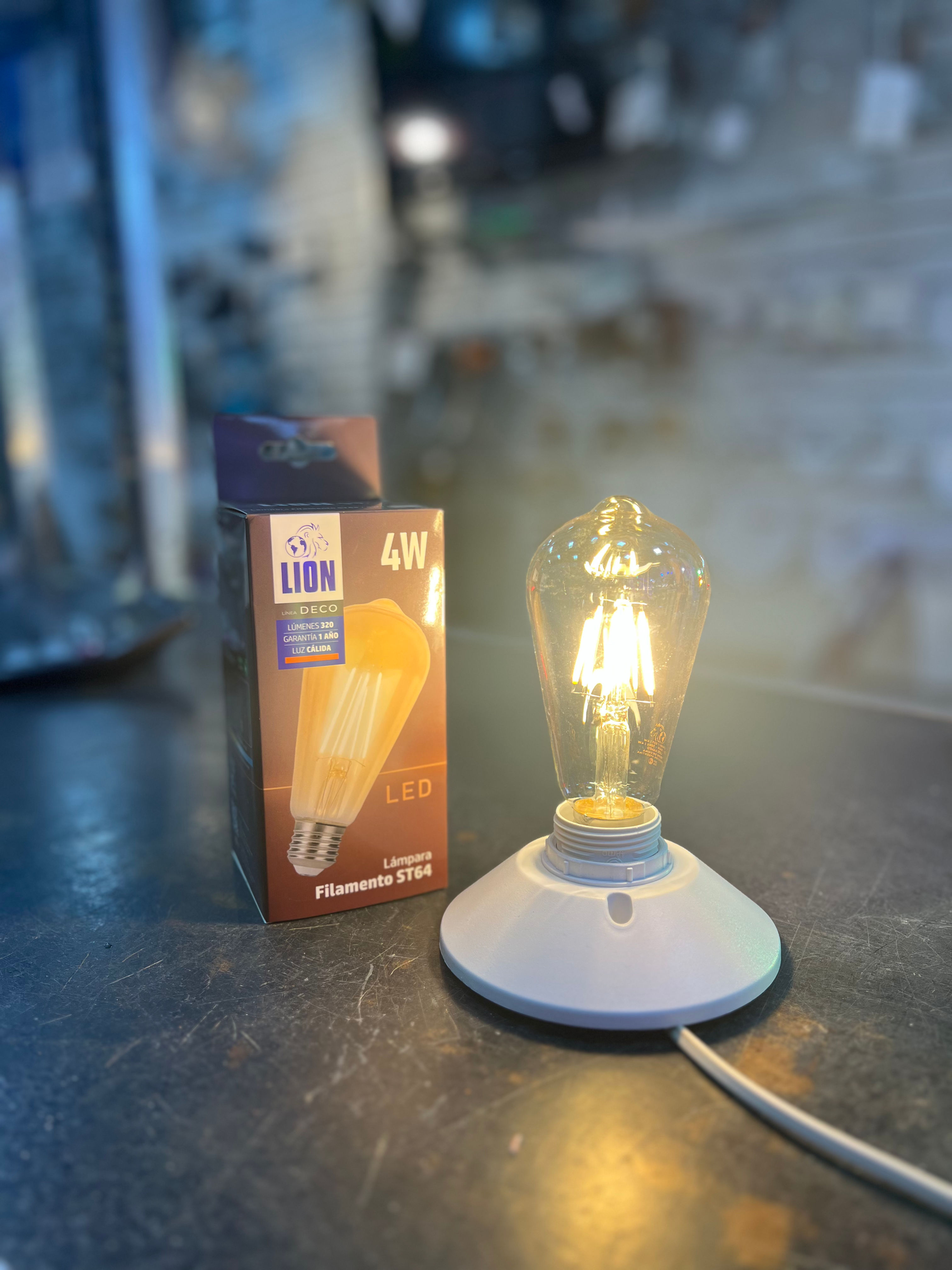 Lámpara LED filamento ST64 4w Lion