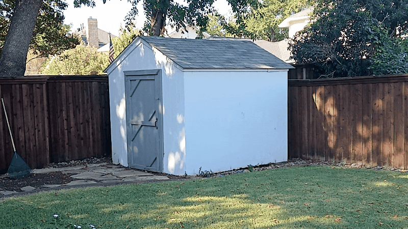Timelapse gif of a shed removal