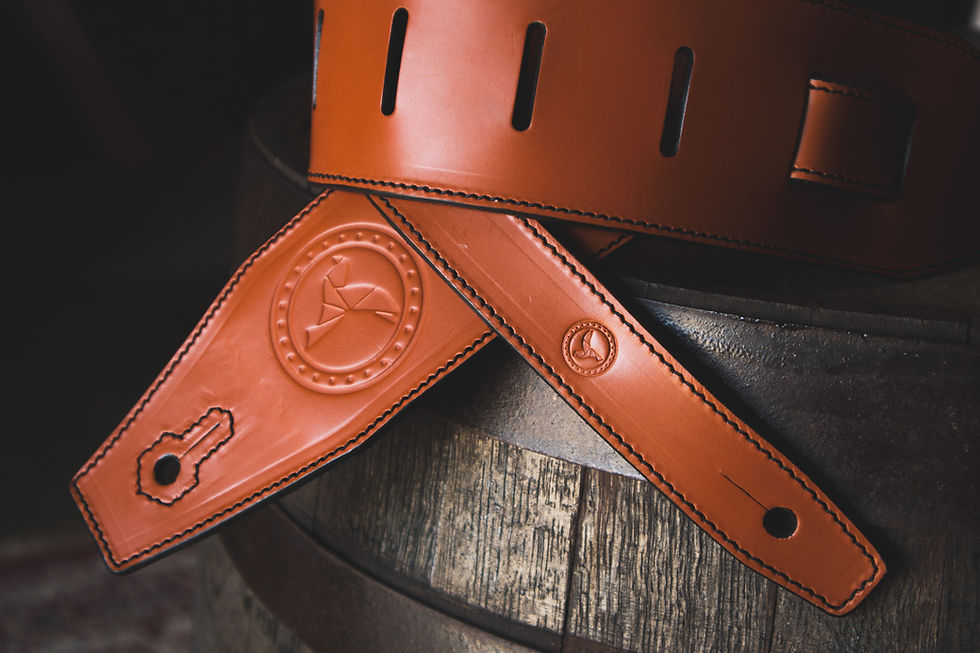 Alex Tyler Tan Colour Premium Leather Guitar Strap
