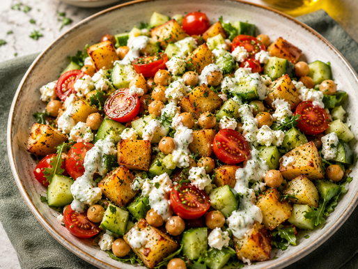 Knuspriger Kartoffelsalat mit Kichererbsen und Feta | Vital by Ela
