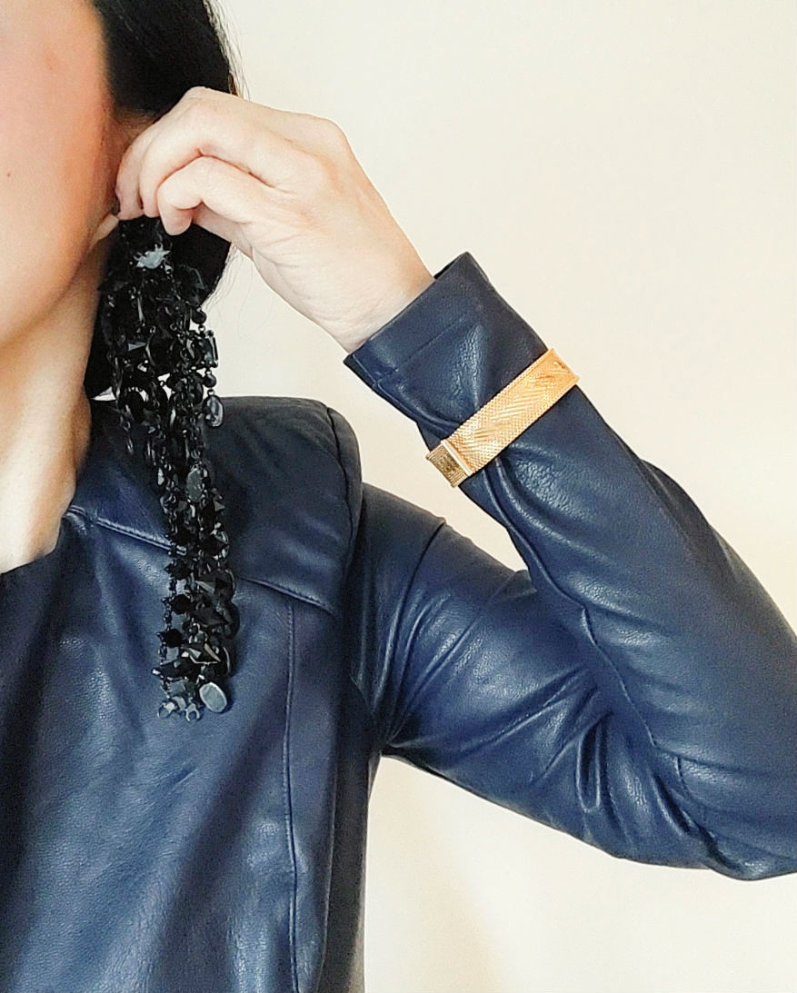 Thumbnail: Unsigned stamped metal bracelet