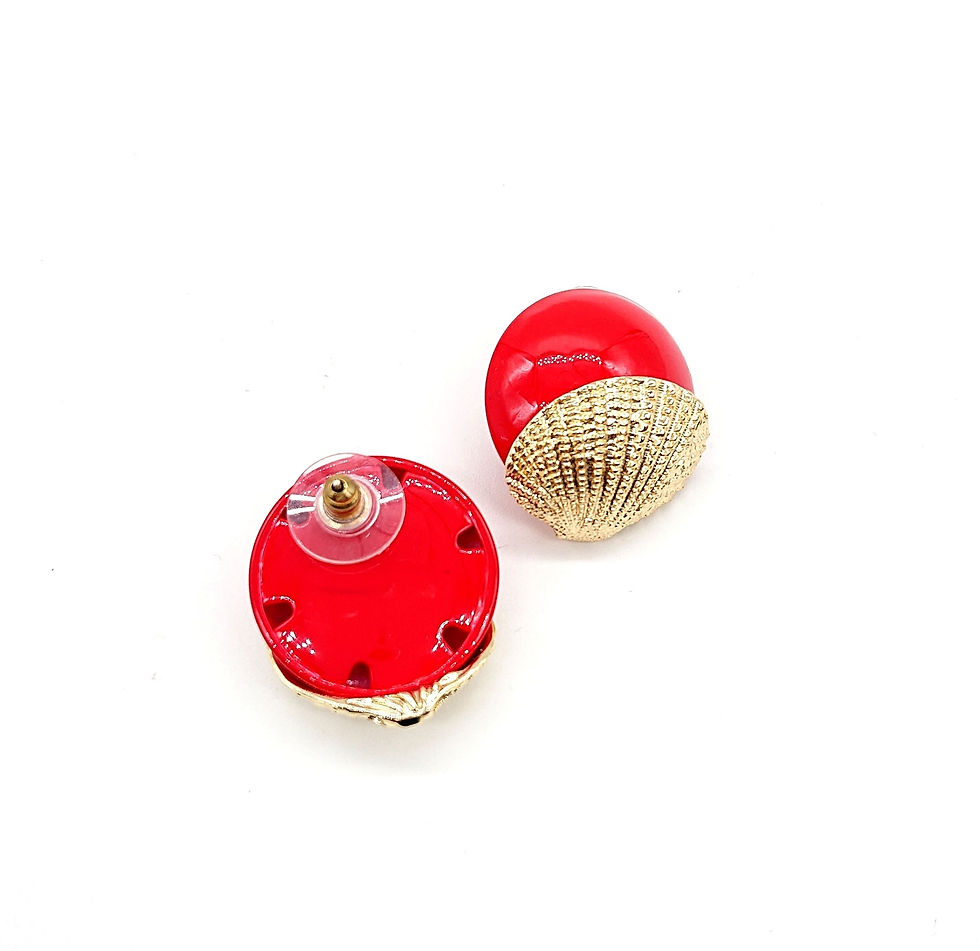 Thumbnail: Vivid colour shell button earrings