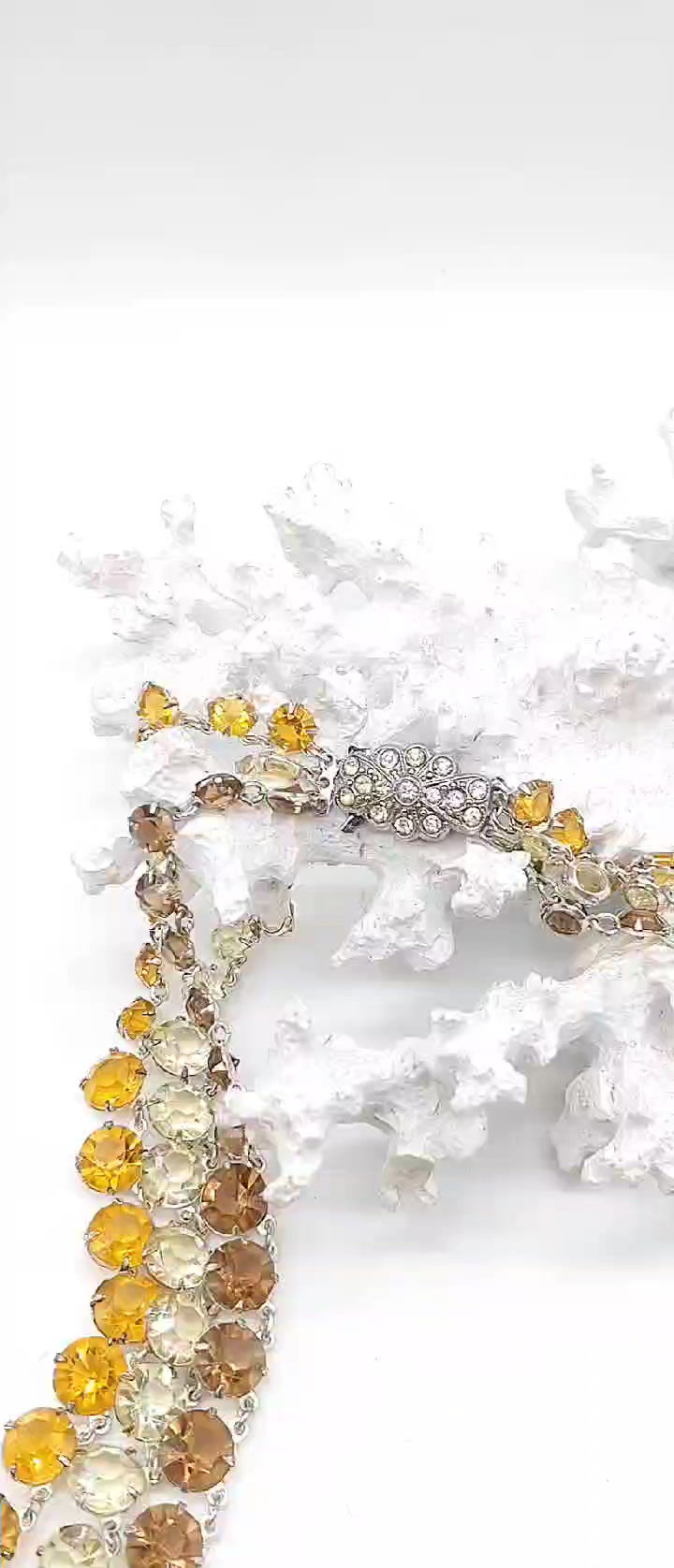 Thumbnail: 3 Tier cut glass necklace 