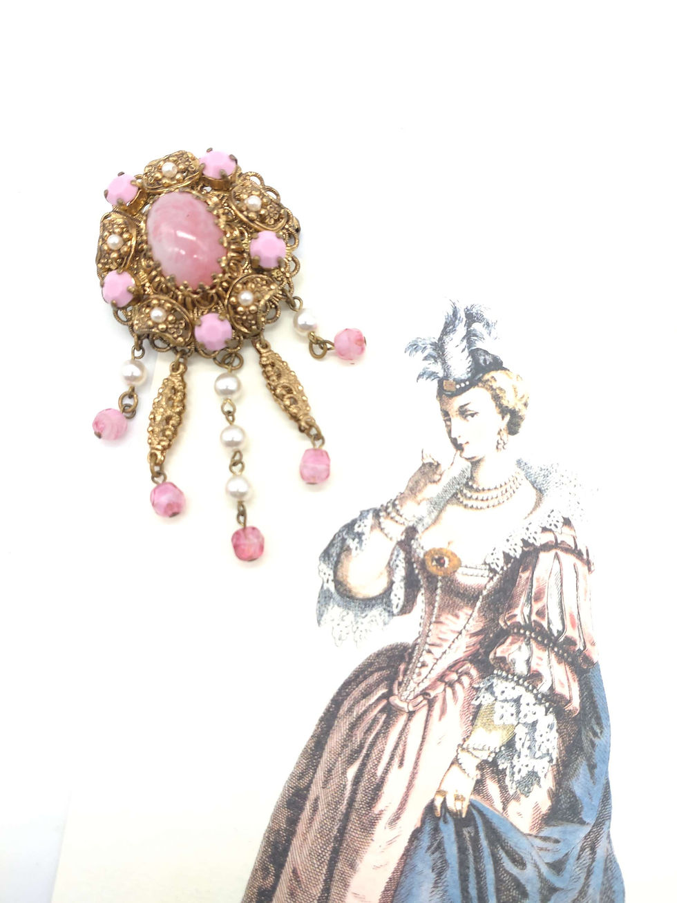 Fancy pink brooch