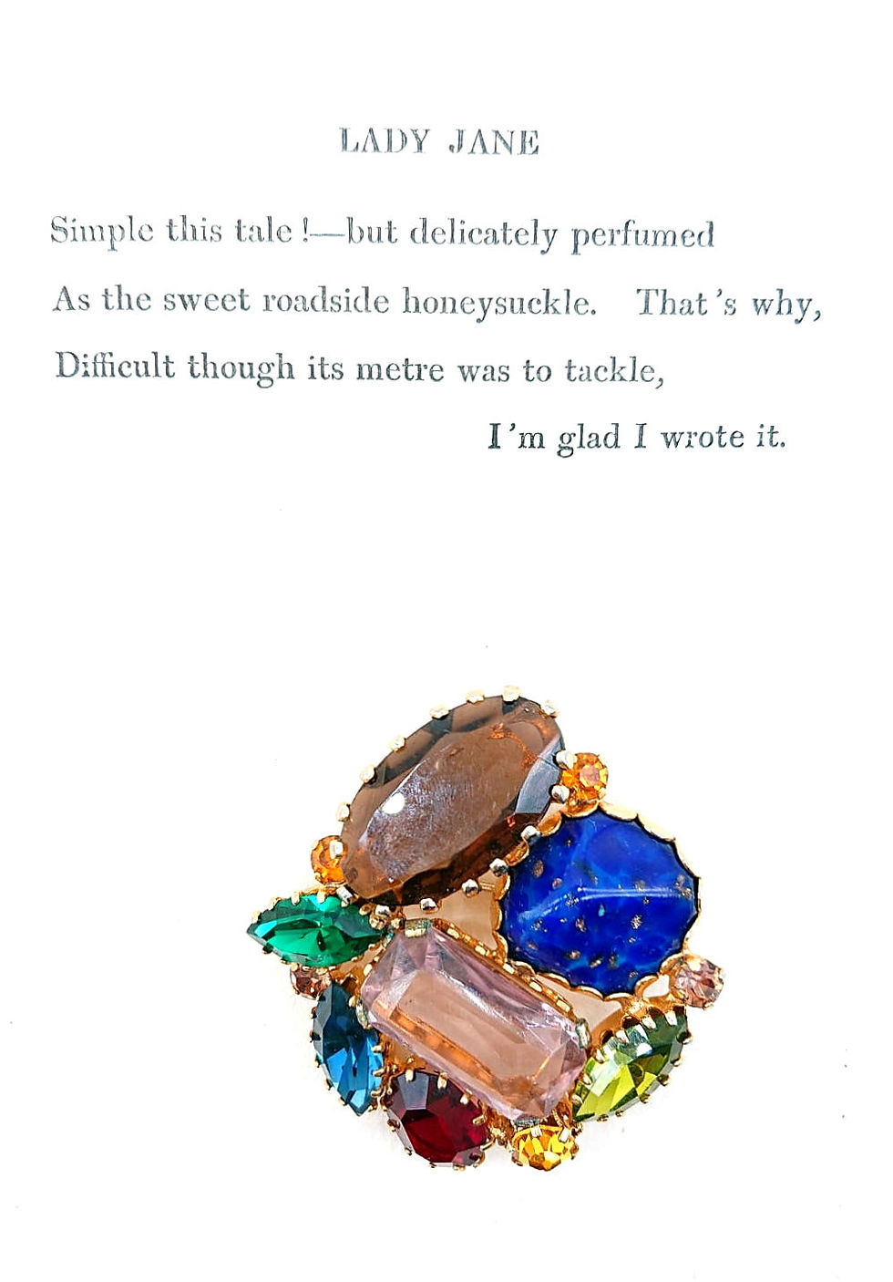 Peacock colour brooch