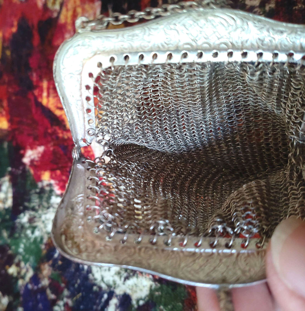 Thumbnail: Decent antique mesh purse 