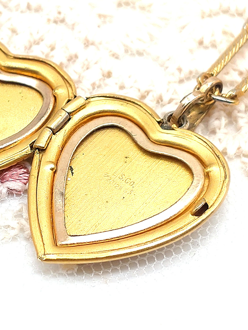 Thumbnail: Vintage gold filled locket with chain 