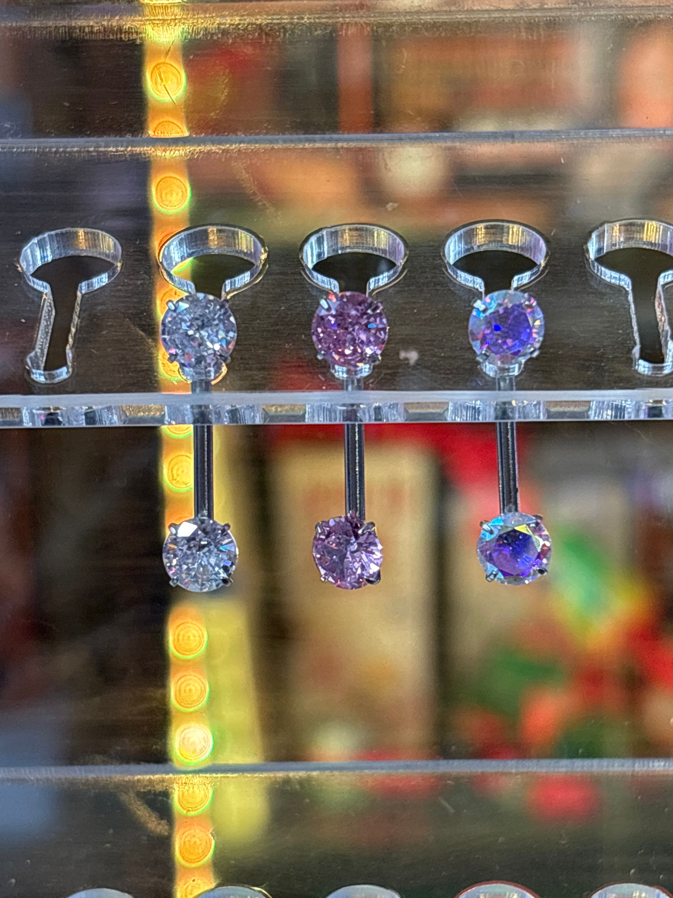 Surgical steel gem nipple bar