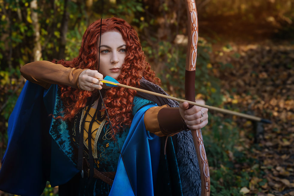 Cosplay Costume for Merida (designer doll edition) from Pixar's Brave   Contains of: - Green velvet dress with embroidery - B