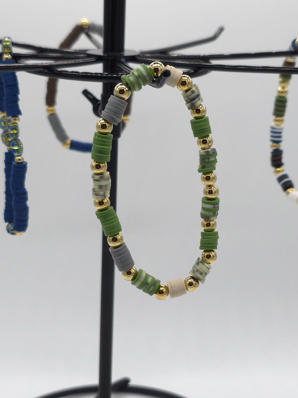 Green Clay Bead Bracelet