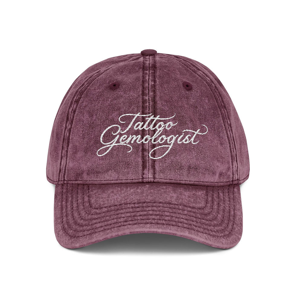 Thumbnail: Embroidered Vintage Cap - The Tattoo Gemologist Baseball Hat