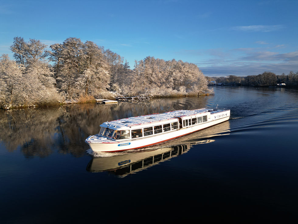 ship on lake in winter