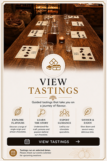 Chocoate tastings, wine and chocolate tastings, cheese and chocolate tastings. bean to bar chocolate tastings.