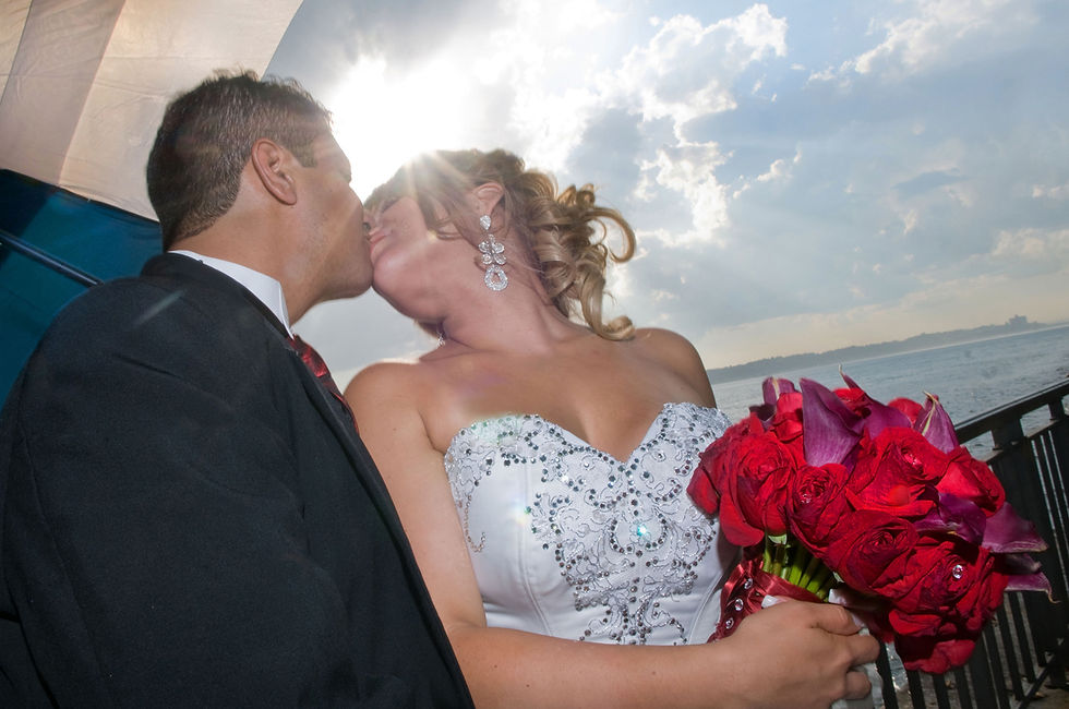 engagement kiss
