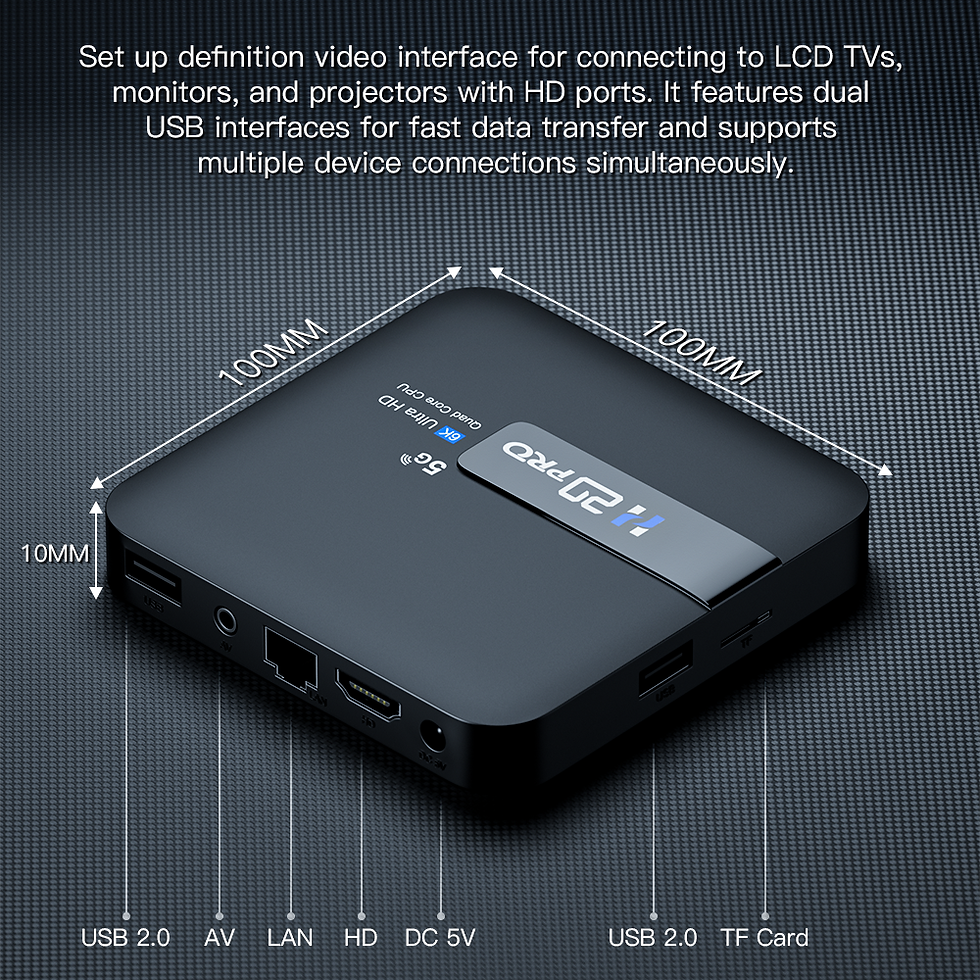 Miniatura: H20PRO Android TV Box com Assistente de Voz, Wi-Fi Duplo 2.4&5.8GB