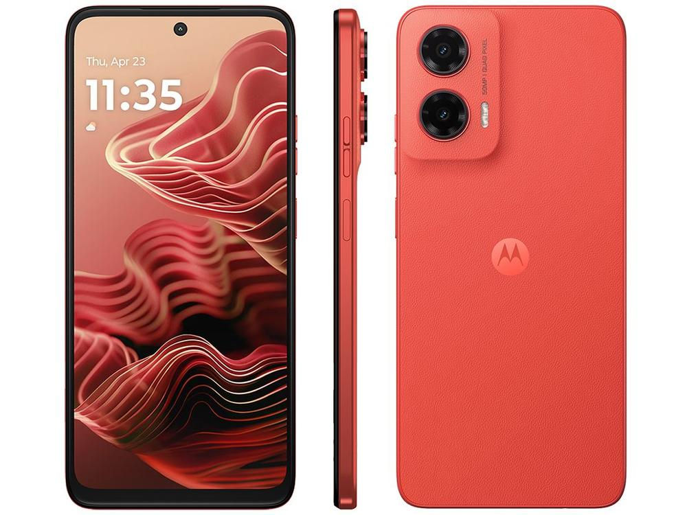 Smartphone Motorola Moto G35 256GB Coral 5G 12GB RAM 5G 6,7" Câm. Dupla + Selfie
