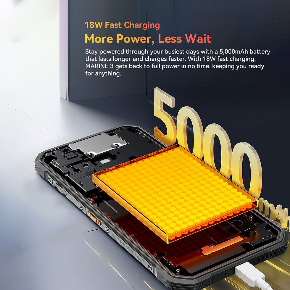 Miniatura: Smartphone robusto Blackview OSCAL Marine 3, versão global, Android 16, tela HD