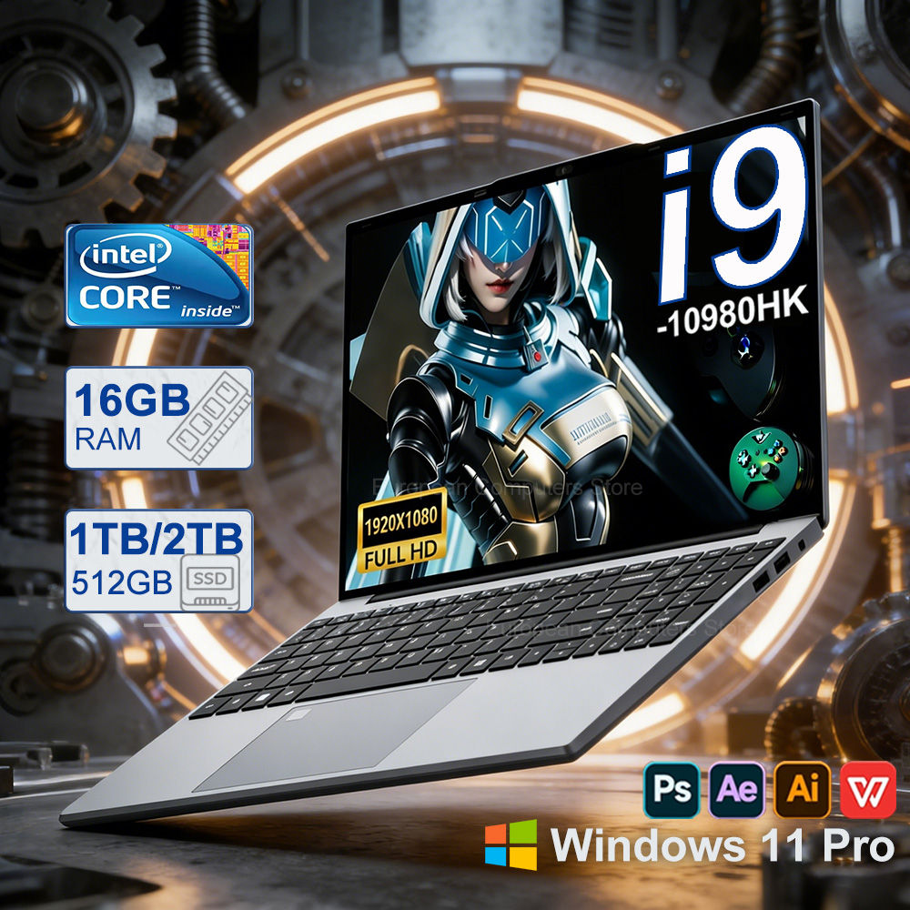15.6" Intel Core i9 10980HK Laptop Computer PC Windows 11 Pro 16GB DDR 1TB 2TB