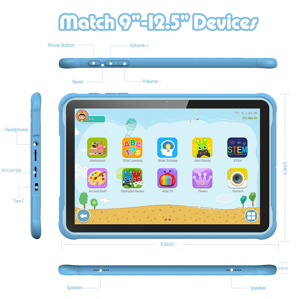 Miniatura: Pritom 10 Polegadas Crianças Tablet Android 13 Go WIFI Processador Quad Core 2G