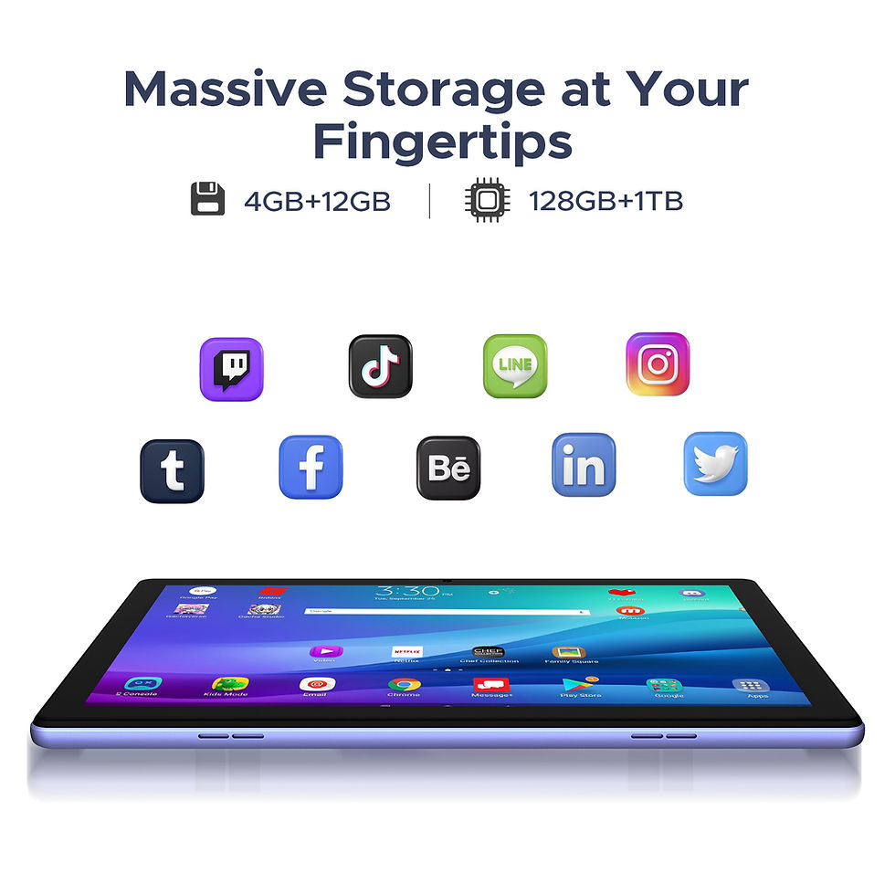 Miniatura: Tablet DOOGEE U10 com Tela HD de 10.1", Android 16, 16GB de RAM, 128GB de ROM