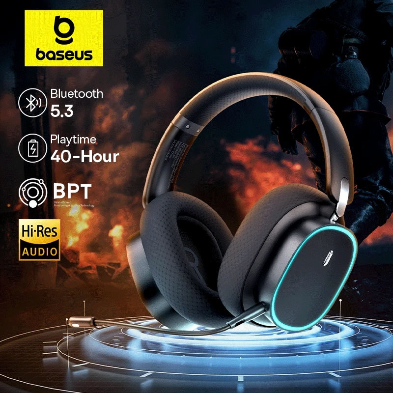 Fone de Ouvido Sem Fio Baseus GH02 para Jogos com Microfone, Headphones