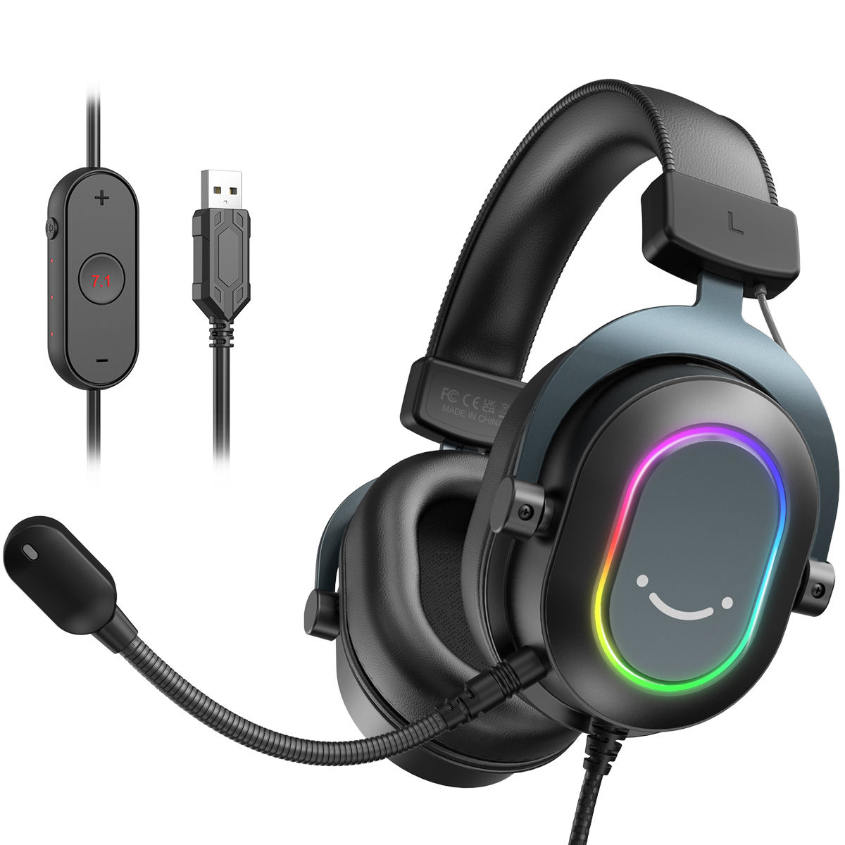 Fone de ouvido para jogos RGB dinâmico Fifine com microfone Fones de ouvid