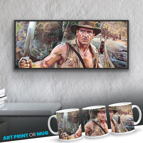 Indiana Jones and the Temple of Doom Rope Bridge Art and Mug | Harrison ...