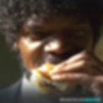 Quentin Tarantino Pulp Fiction Samuel L Jackson as Jules eating Big Kahuna Burger Wall Art and Mug for Film Buff