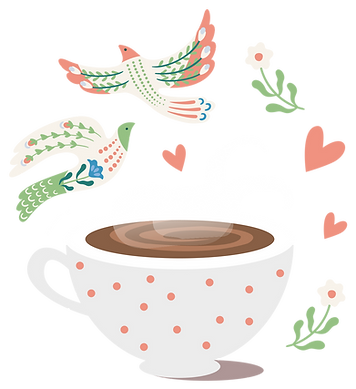 le logo de l'atelier calme, café créatif, QG pour artistes, âmes sensibles, artpreneurs, brocante , boutique, ateliers