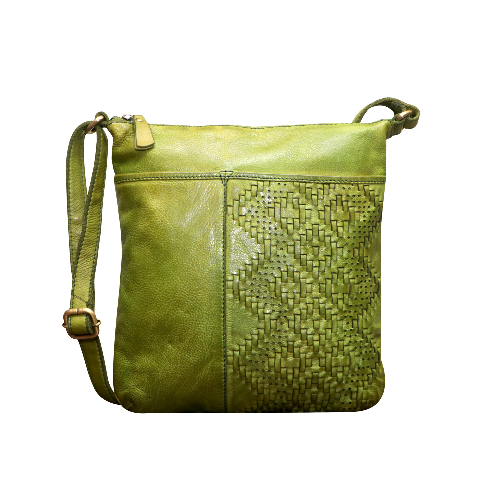 Leather Crossbody Bag - Green