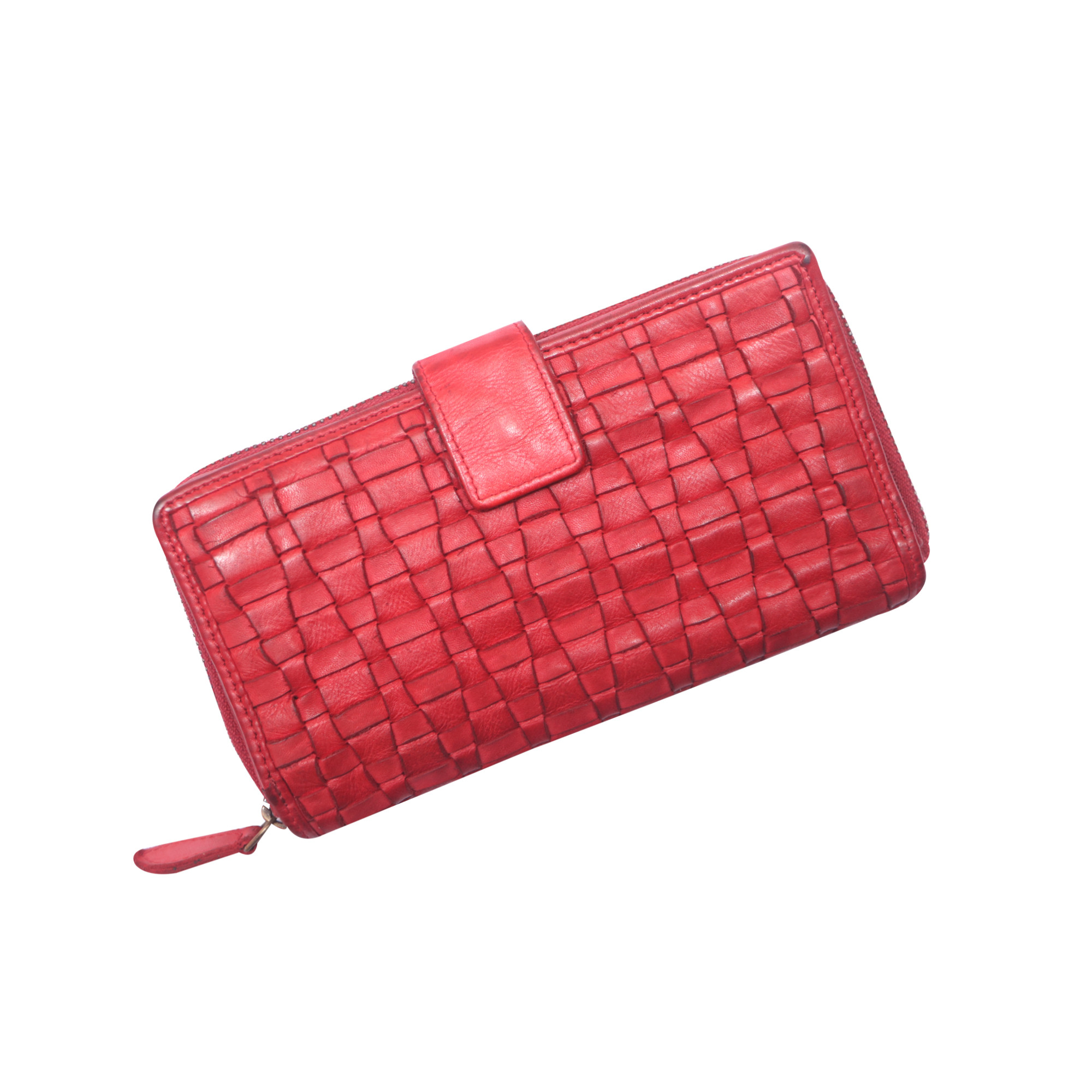 Woven Leather Wallet for Women