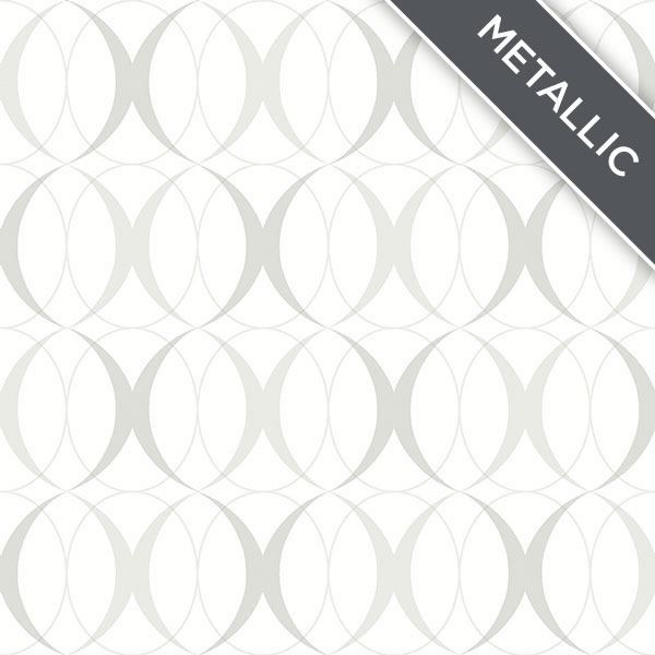 Nuwallpaper NU1704 Circulate Light Silver Peel And Stick Wallpaper