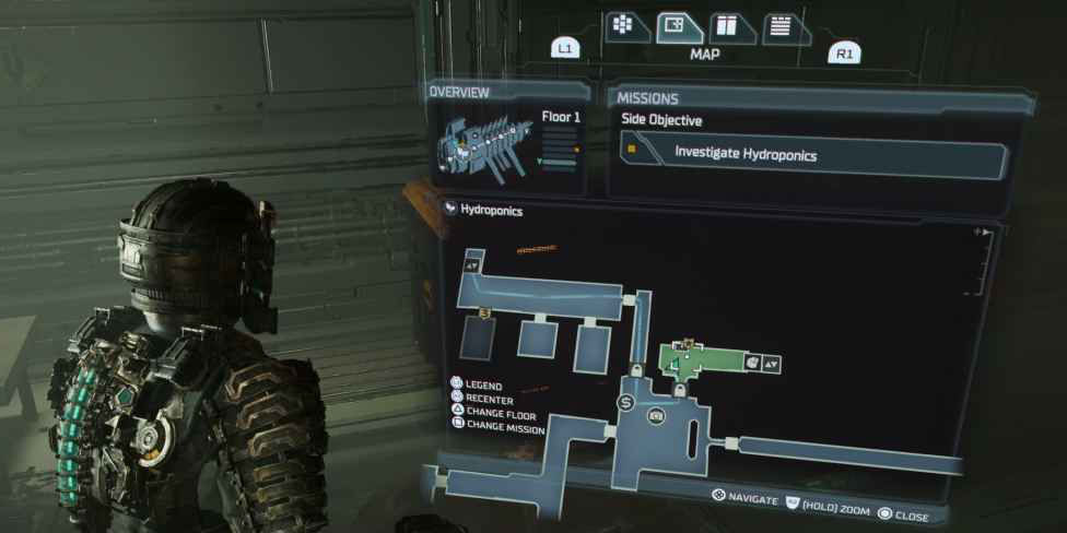 Isaac looking at the Central Hub hallway map