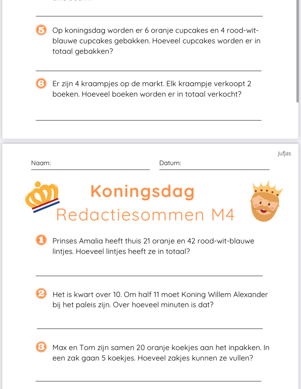 Koningsdag redactiesommen