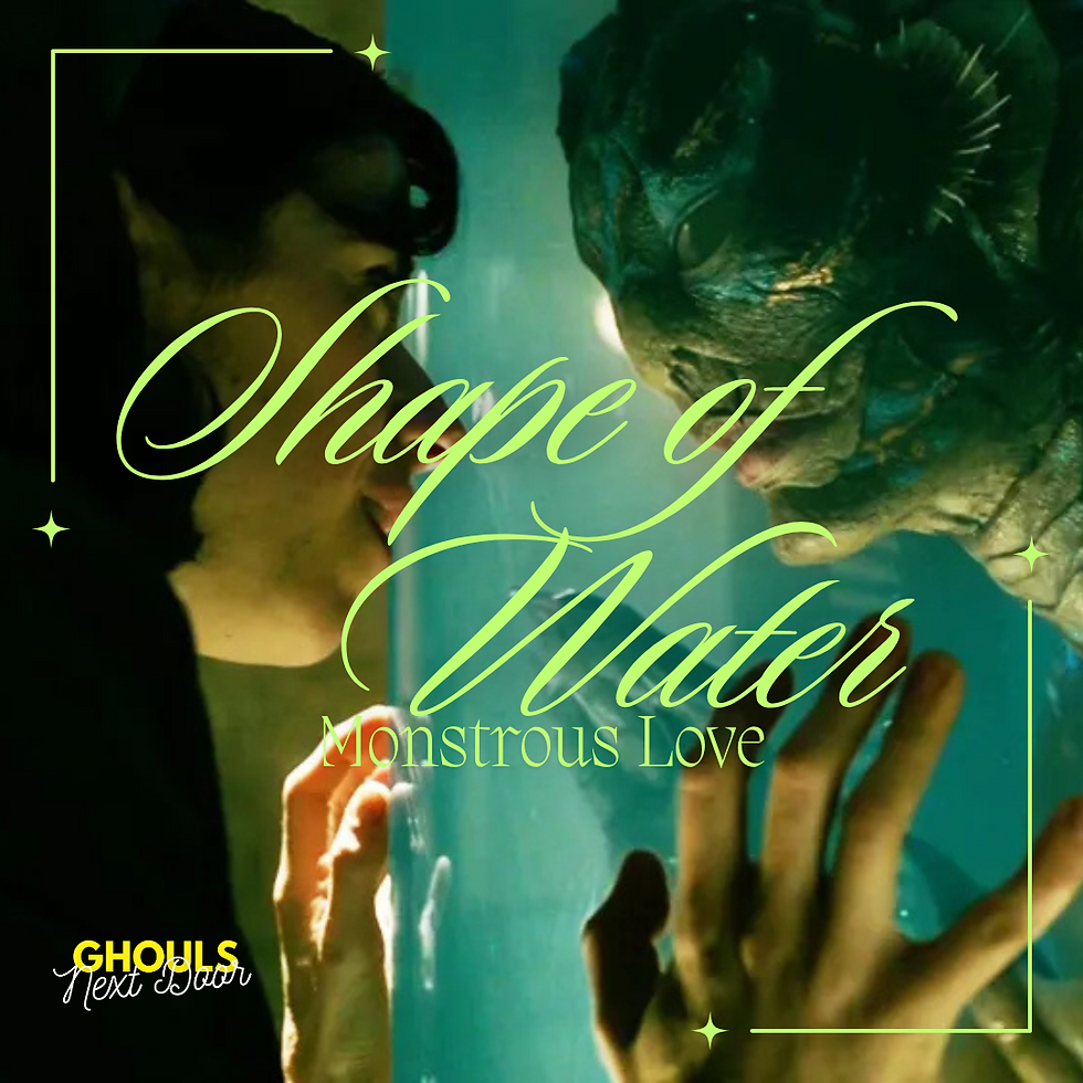 promo image for The Shape of Water featuring a woman and a fish-creature.