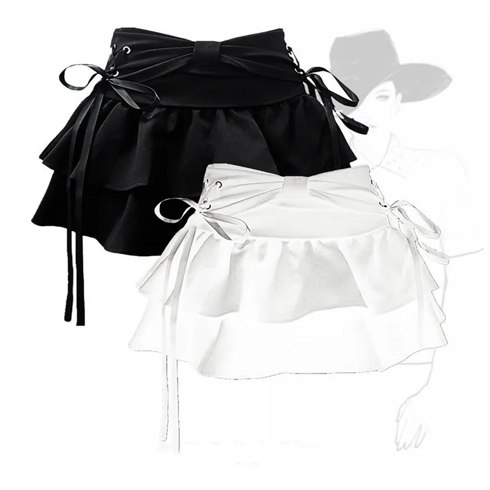 Miniatura: New Fashion Women Hot Girl Sweet Kawaii Bow Vintage Y2k Clothes American Streetw