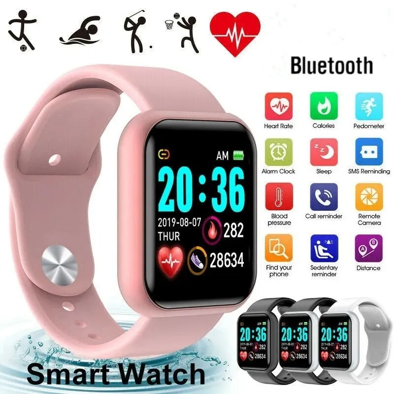 Smart Watch For Women Men Wristwatch Bluetooth Connected Phone Player Music Fitn