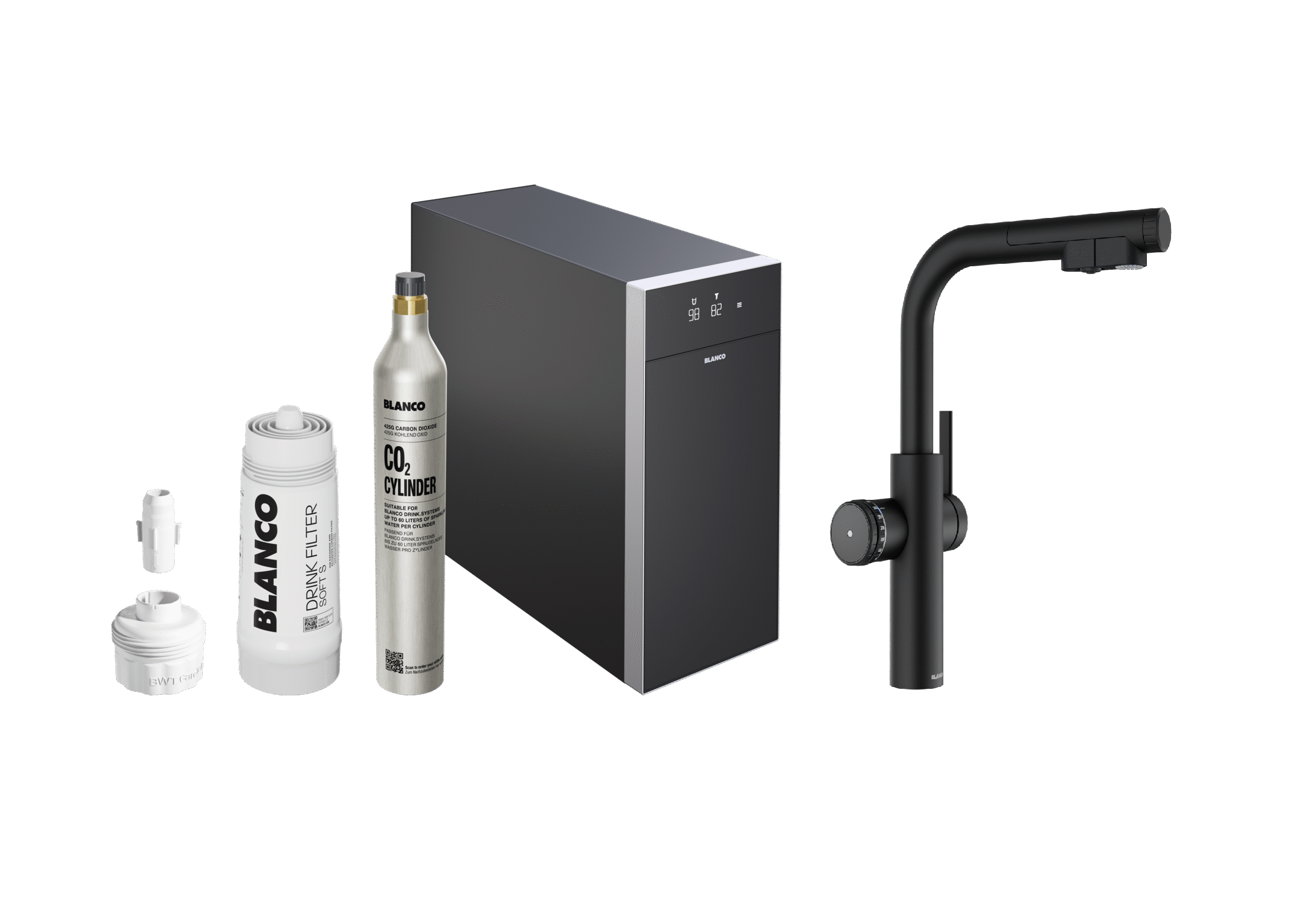 Blanco CHOICE Icona-L schwarz matt & Choice.All drink.system